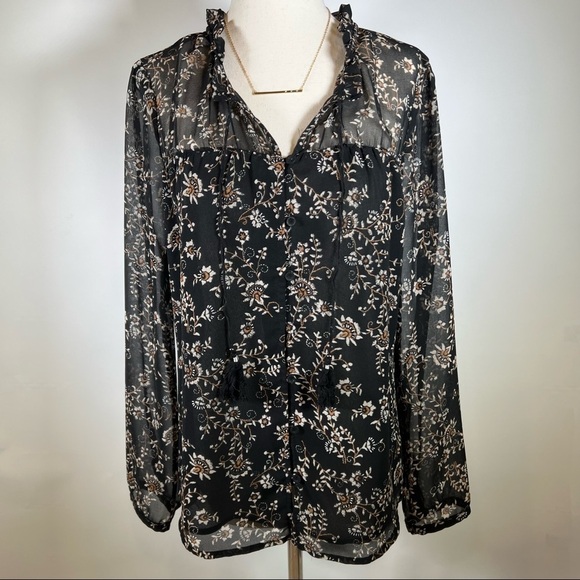 Daniel Rainn | Small Petite | Tassel Tie Blouse - Picture 3 of 12